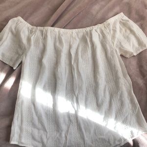 Tops - White Over the Shoulder Top Tops - White Over the Shoulder Top